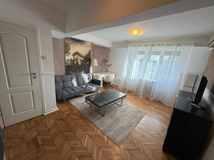 Calea Victoriei, ap. 2 camere, mobilat, terasa, bloc solid